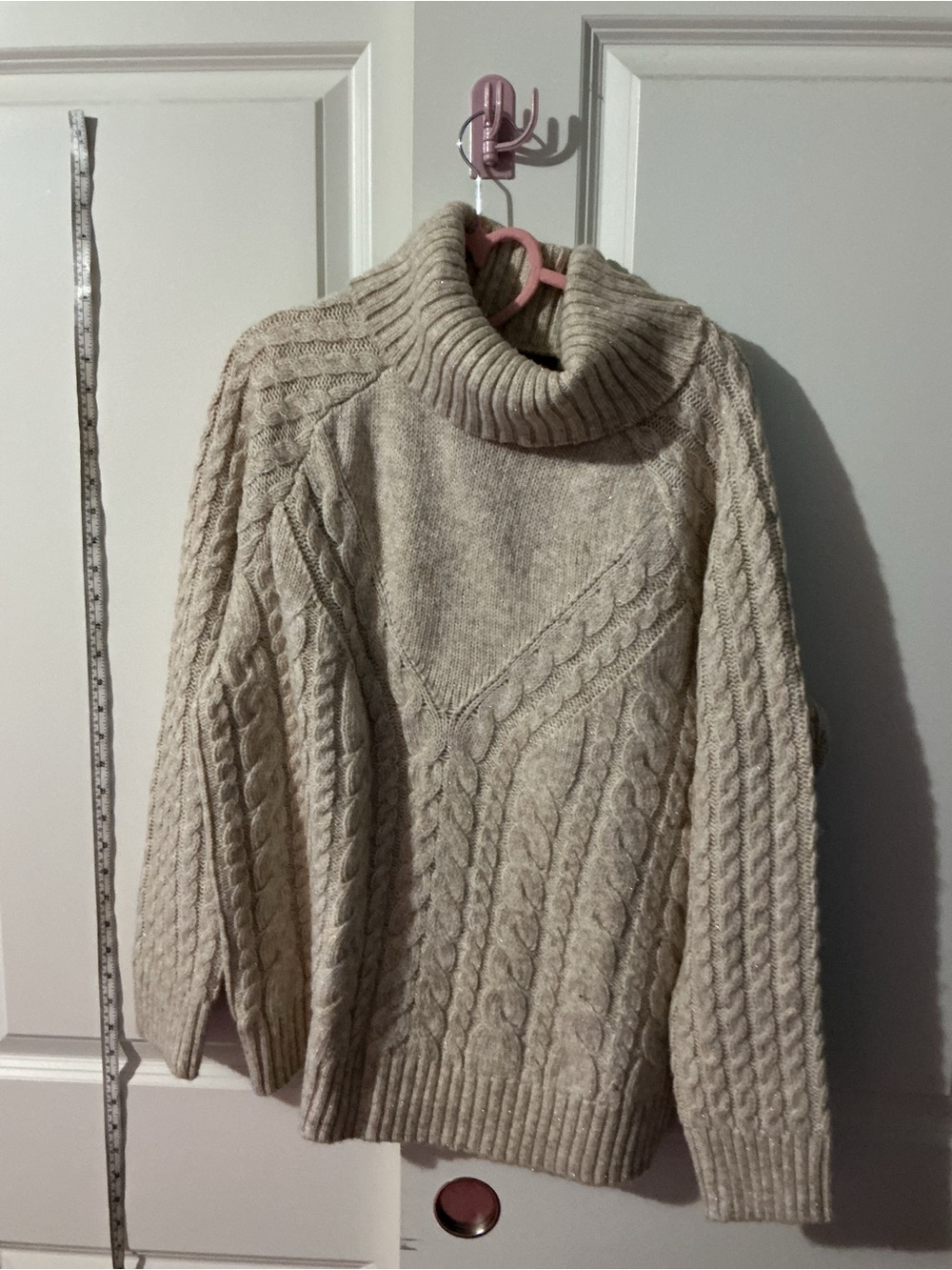 Style & Co. Cable Knit Turtleneck Sweater - Cream